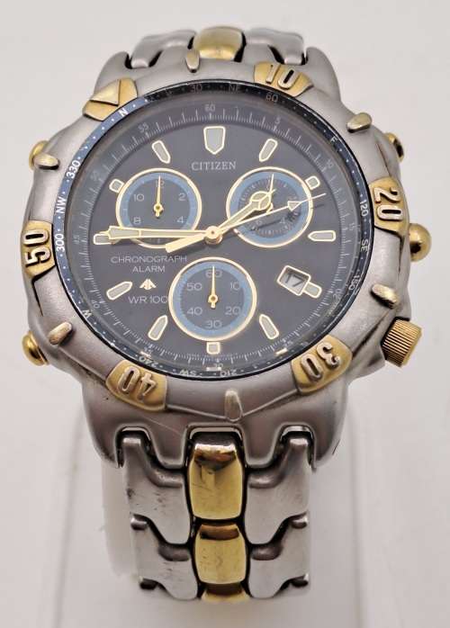 Pre-owned Citizen Promaster WR200 Alarm Chronograph Mens Quartz watch -Working
