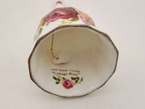 Vintage Fine Bone China COTTAGE ROSE Bell 140x62mm