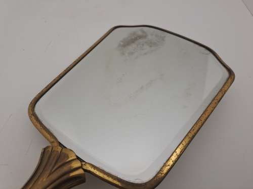 Vintage/Antique Embroidered  dressing Table Mirror (Brass Plating coming off)