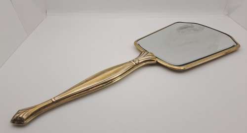 Vintage/Antique Embroidered  dressing Table Mirror (Brass Plating coming off)