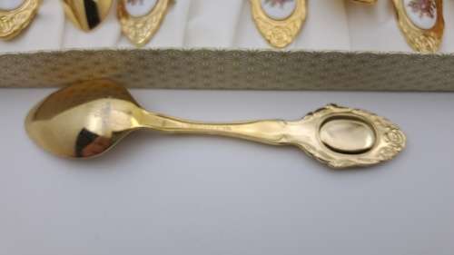 12pc - 24ct Gold Plated Eetrite Tea spoons and Cake forks in box 130mm(Nice with Royal Albert)