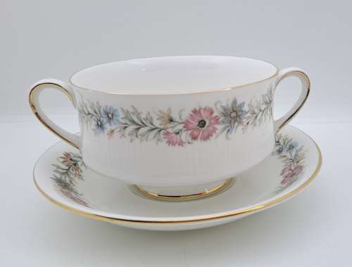 Vintage Paragon BELINDA Stoke-on-Trent Soup Coupe with saucers -By Appointment to the Queen