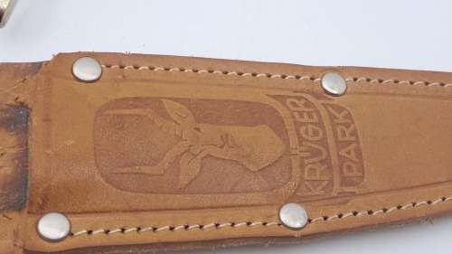 Vintage German Made Solingin knife with deer foot handle in Leather sheath (Krugerpark )