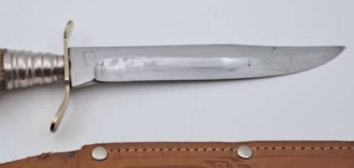 Vintage German Made Solingin knife with deer foot handle in Leather sheath (Krugerpark )