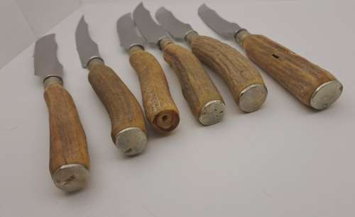 Antique 12pc Joseph Rodgers Staghorn Handle Steak Knife and forks -Boxed see condition
