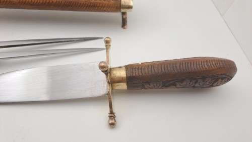 Antique Indian Carving set -in Ornate Hardwood and Brass Case