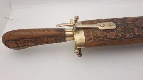 Antique Indian Carving set -in Ornate Hardwood and Brass Case