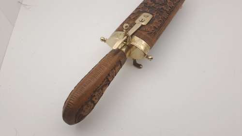 Antique Indian Carving set -in Ornate Hardwood and Brass Case