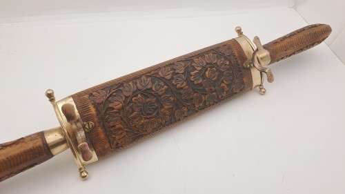 Antique Indian Carving set -in Ornate Hardwood and Brass Case
