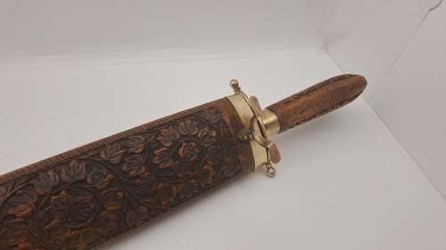 Antique Indian Carving set -in Ornate Hardwood and Brass Case