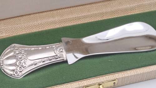 Antique Shoehorn with Silver Handle - Boxed