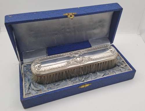 Antique Brush silver hallmarked  - Boxed (see condition)