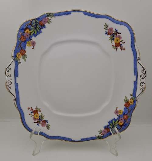 Vintage 1930`s Royal Albert Crown China `June` Cake Plate REGD.No 761682 -25cm x23,5cm
