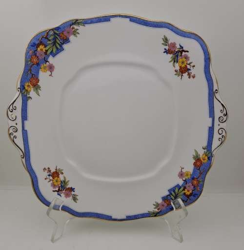 Vintage 1930`s Royal Albert Crown China `June` Cake Plate REGD.No 761682 -25cm x23,5cm
