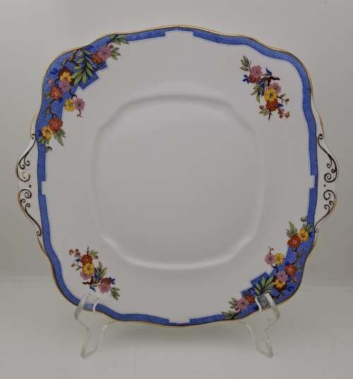 Vintage 1930`s Royal Albert Crown China `June` Cake Plate REGD.No 761682 -25cm x23,5cm