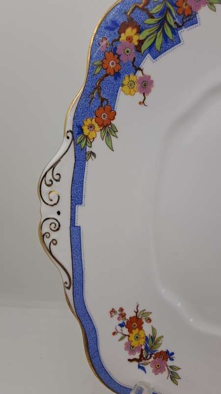Vintage 1930`s Royal Albert Crown China `June` Cake Plate REGD.No 761682 -25cm x23,5cm