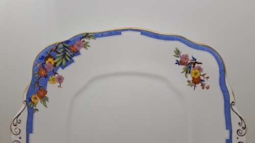 Vintage 1930`s Royal Albert Crown China `June` Cake Plate REGD.No 761682 -25cm x23,5cm