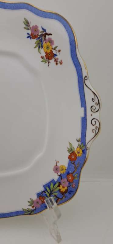 Vintage 1930`s Royal Albert Crown China `June` Cake Plate REGD.No 761682 -25cm x23,5cm