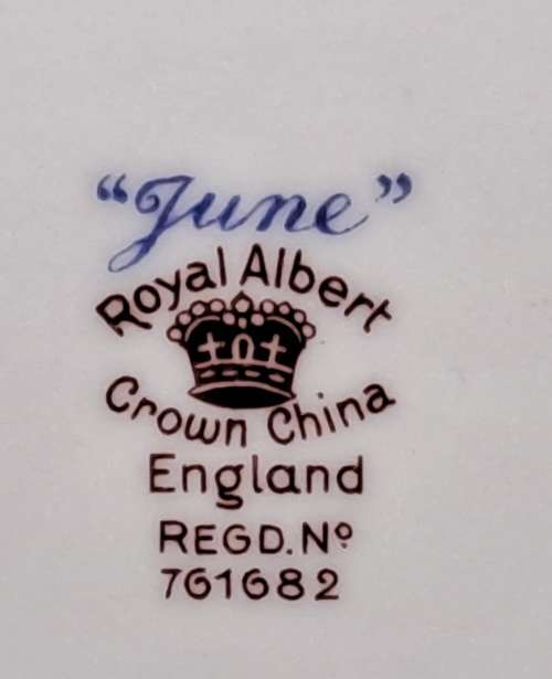 Vintage 1930`s Royal Albert Crown China `June` Cake Plate REGD.No 761682 -25cm x23,5cm