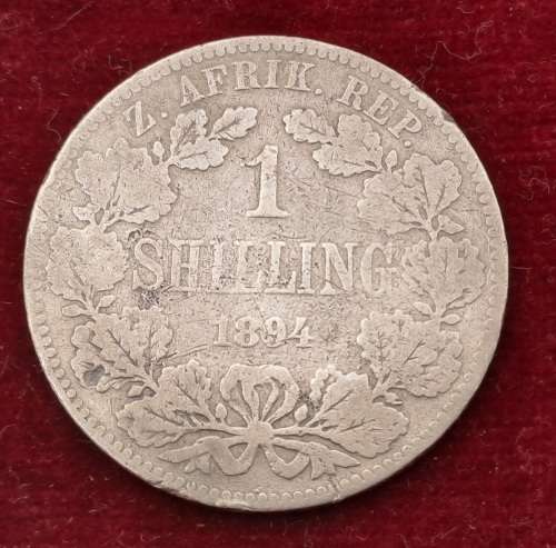 1894 Z.A.R  SILVER 1 Shillings Zuid Afrikaansche Republiek