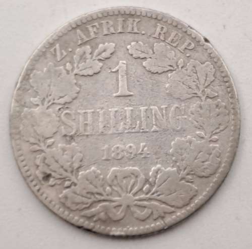 1894 Z.A.R  SILVER 1 Shillings Zuid Afrikaansche Republiek