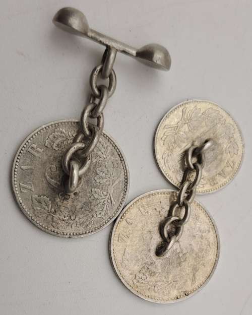 2 Antique 1800`s Z.A.R Coin Cufflinks -2 x Silver Sixpence and 1 x Silver 3 Pence
