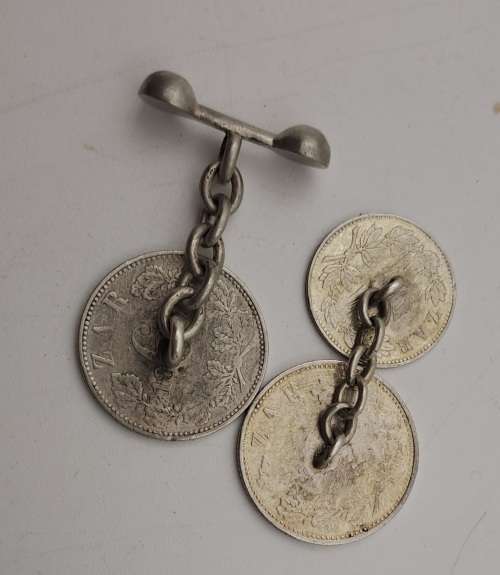 2 Antique 1800`s Z.A.R Coin Cufflinks -2 x Silver Sixpence and 1 x Silver 3 Pence
