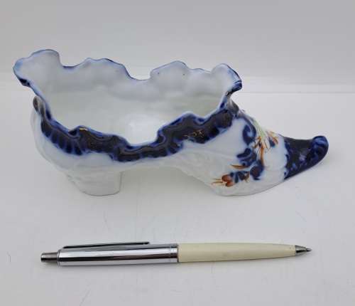 Antique / Vintage Porcelain Shoe 75mm x 170mm x 55mm