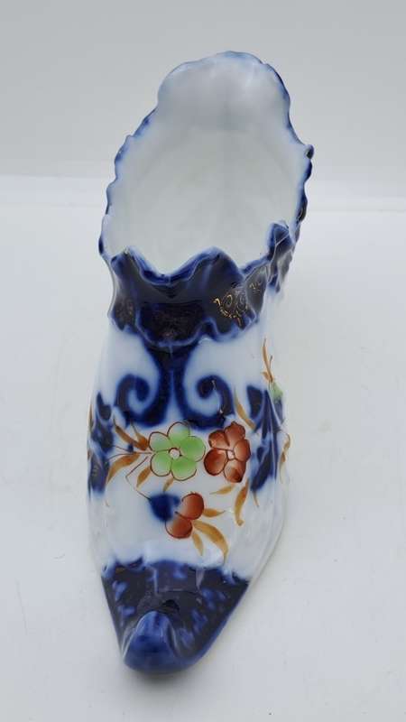 Antique / Vintage Porcelain Shoe 75mm x 170mm x 55mm
