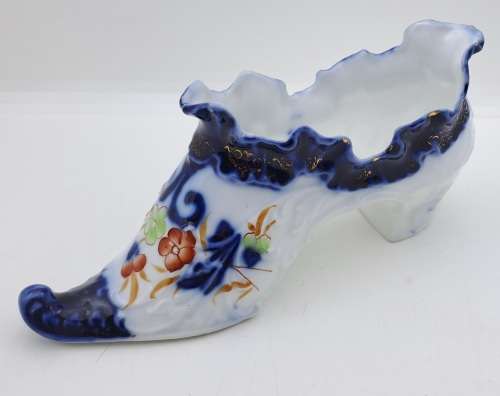 Antique / Vintage Porcelain Shoe 75mm x 170mm x 55mm