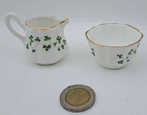 Vintage miniature Hand Made Royal Tara Galway Irish Fine Bone China bowl and creamer