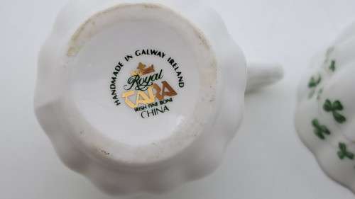 Vintage miniature Hand Made Royal Tara Galway Irish Fine Bone China bowl and creamer