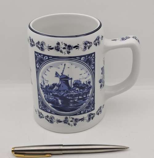 Vintage Delft Holland Hand made Mug Oude Molen Fabriek 12cmx15,5cmx10cm