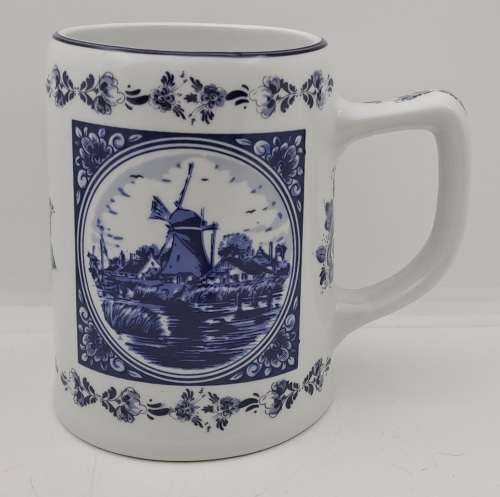 Vintage Delft Holland Hand made Mug Oude Molen Fabriek 12cmx15,5cmx10cm