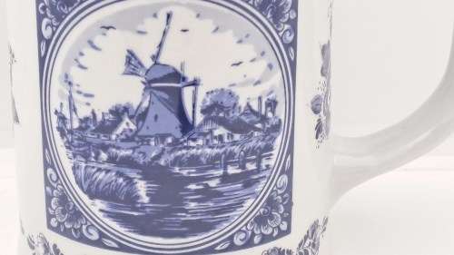 Vintage Delft Holland Hand made Mug Oude Molen Fabriek 12cmx15,5cmx10cm