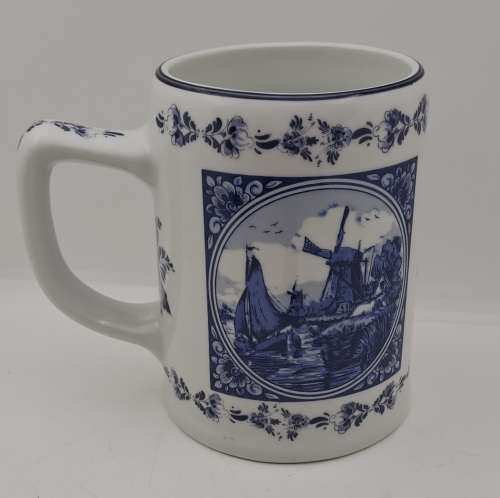 Vintage Delft Holland Hand made Mug Oude Molen Fabriek 12cmx15,5cmx10cm