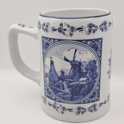 Vintage Delft Holland Hand made Mug Oude Molen Fabriek 12cmx15,5cmx10cm