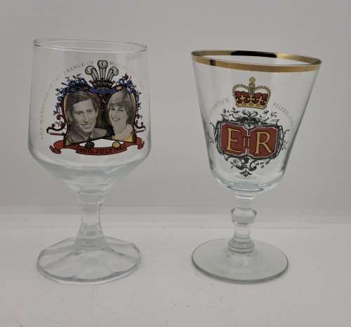 Vintage Royal Wedding 1981 and Queen Elizabeth Silver Jubilee Glasses