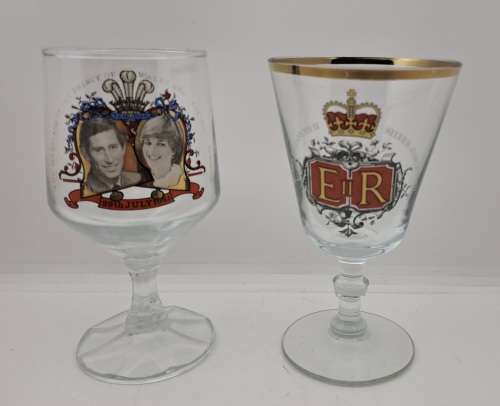 Vintage Royal Wedding 1981 and Queen Elizabeth Silver Jubilee Glasses