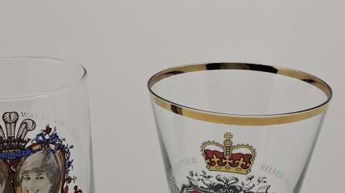 Vintage Royal Wedding 1981 and Queen Elizabeth Silver Jubilee Glasses