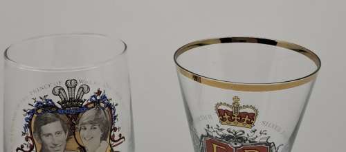 Vintage Royal Wedding 1981 and Queen Elizabeth Silver Jubilee Glasses