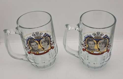 Vintage Royal Wedding 1981 Charles and Diana Mugs 110x115x65mm