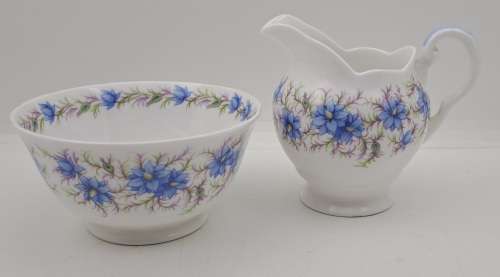 Antique  Tuscan Fine English bone China `Lovely` Greamer and Sugar Bowl