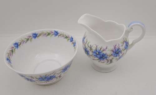 Antique  Tuscan Fine English bone China `Lovely` Greamer and Sugar Bowl