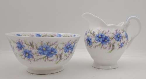 Antique  Tuscan Fine English bone China `Lovely` Greamer and Sugar Bowl