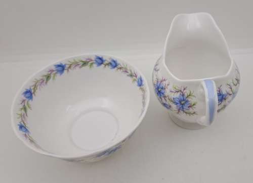 Antique  Tuscan Fine English bone China `Lovely` Greamer and Sugar Bowl