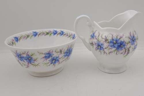 Antique  Tuscan Fine English bone China `Lovely` Greamer and Sugar Bowl