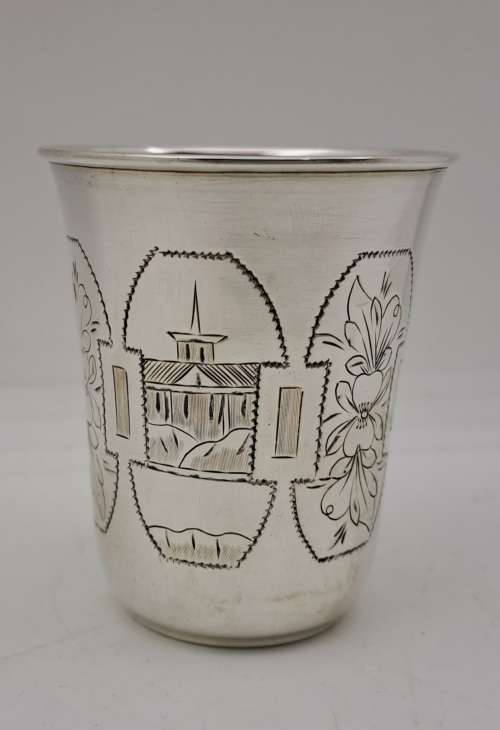 1880 Antique Russian SILVER Kiddush Cup 60x51mm-39grams