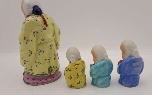 4 Shou Xing Chinese Star God of Longevity Figurines