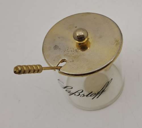 Vintage Siegl 24 Karat Gold plated and glass mustard preserve pot made in Germany